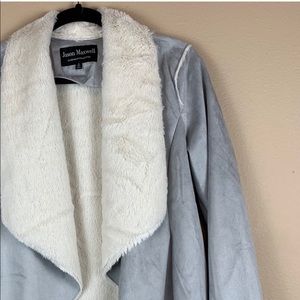 Jason Maxwell Faux Fur & Suede Drape Jacket